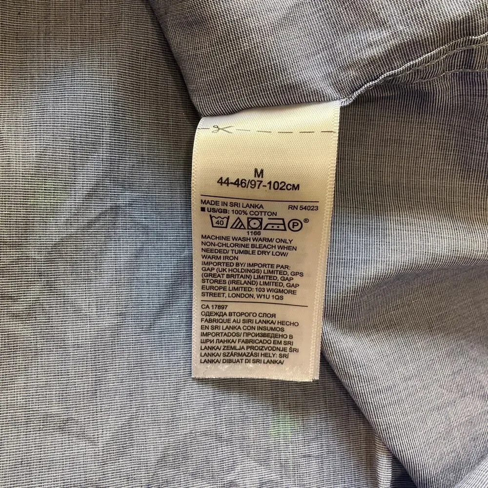 Banana Republic Luxe Poplin Shirt Men’s M Slim Fit Blue Green Palm Tree Cotton
